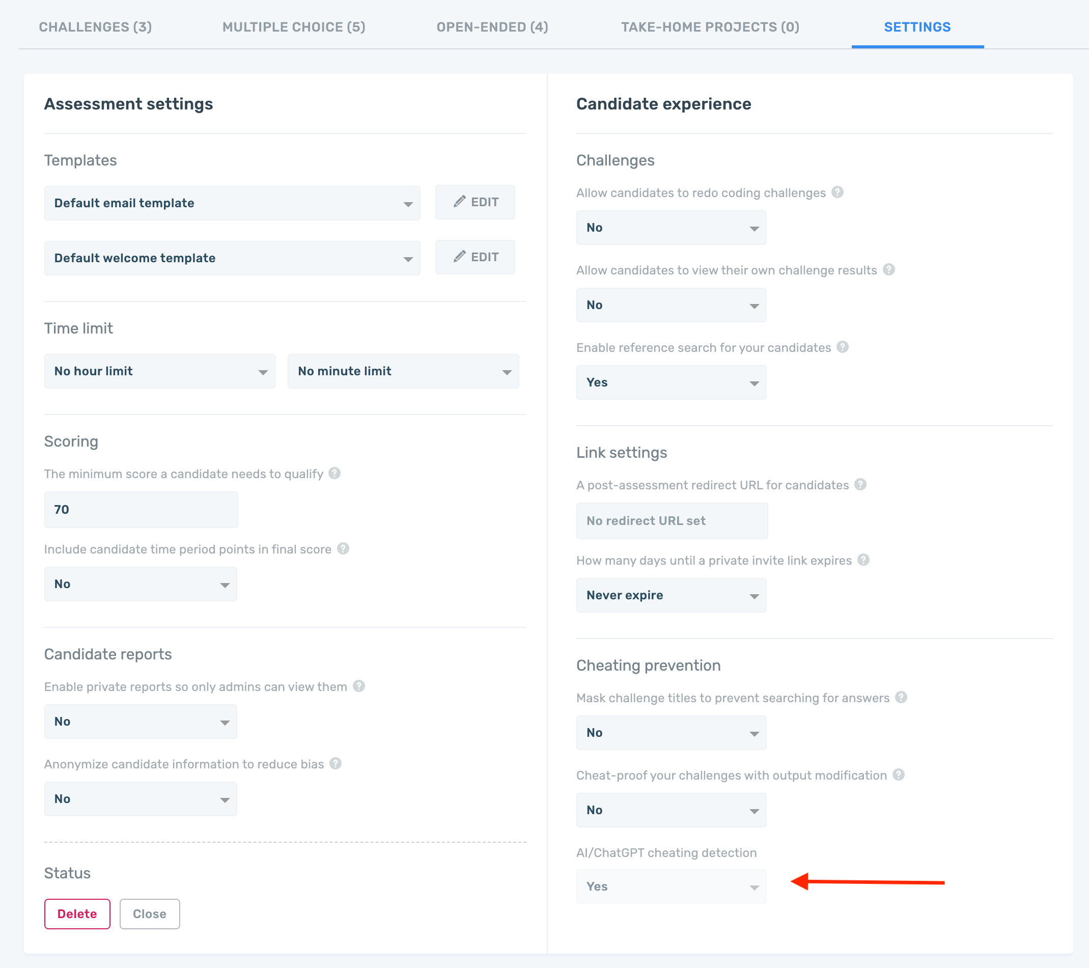 Detect candidates that cheat with ai chatgpt